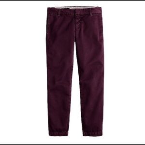 JCrew Scout Chino Crops in Plum